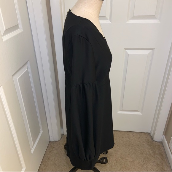 AVEC LES FILLES Black Long Sleeve Crepe Dress 8 - Picture 5 of 12